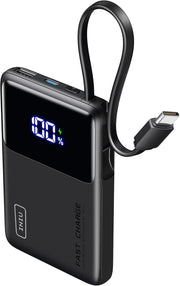 INIU 45W Slim Power Bank with Built-in USB C Cable, 10000mAh