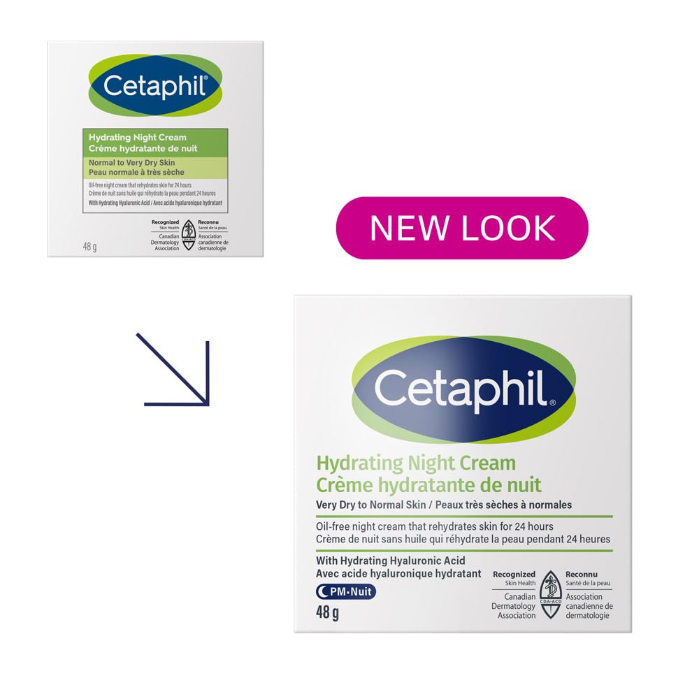 Cetaphil Hydrating Night Cream with Hyaluronic Acid, 48 g