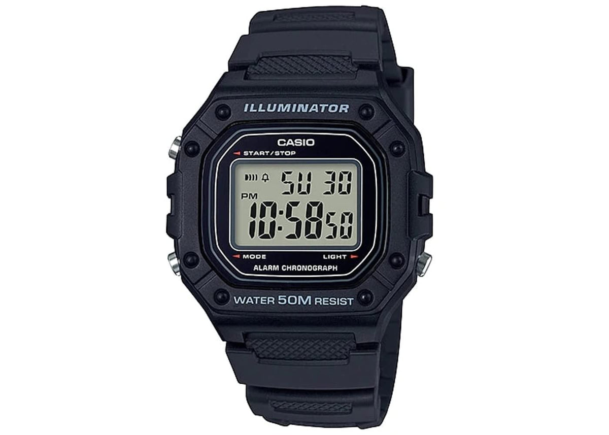 Casio Men's W-218H-1AVCF Classic Digital Quartz Black Watch