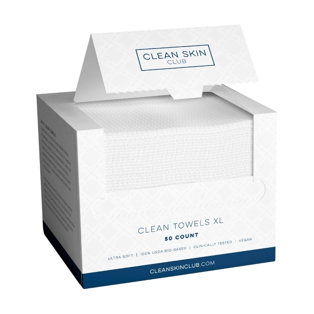 Clean Skin Club Clean Towels XL Face Towels, 100 Count
