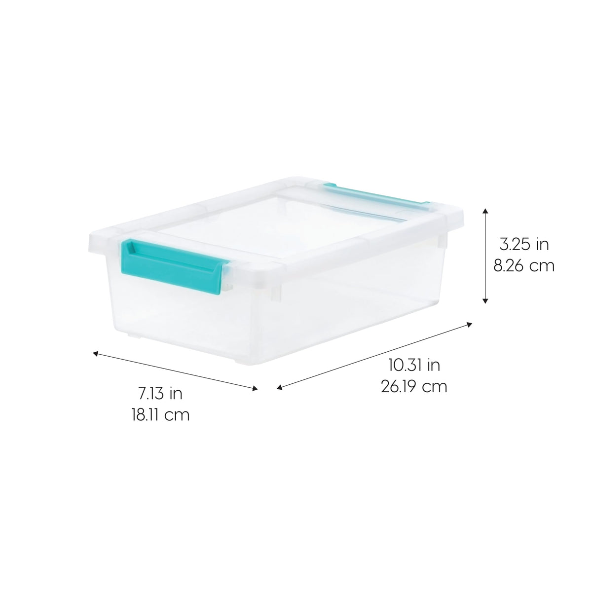 IRIS USA Storage Bins with Lids, 2 Qt, 6 Pack, Clear