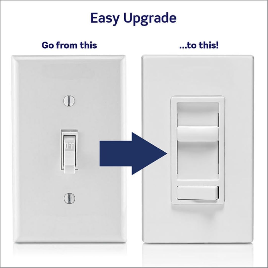 Leviton SureSlide Dimmer Switch, White (2 Pack) (6674-2PK)