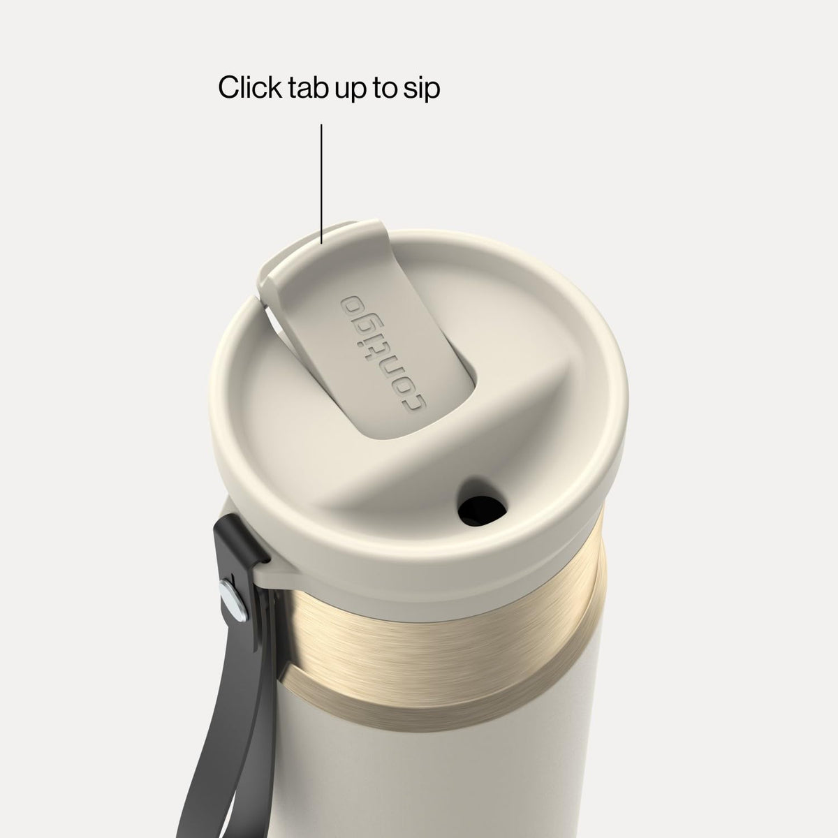 Contigo SnapSeal Water Bottle with Carry Strap and Straw, 24oz