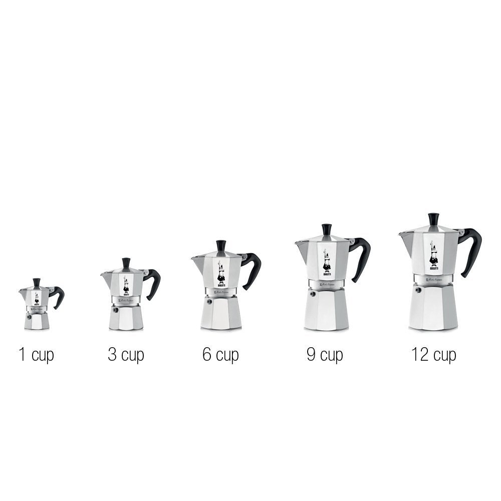 Bialetti Moka Express Stovetop Espresso Maker, 3 Cup, Silver