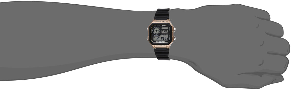 Casio Men's Quartz Watch with Resin Strap, AE-1200WH-5AVCF, Black