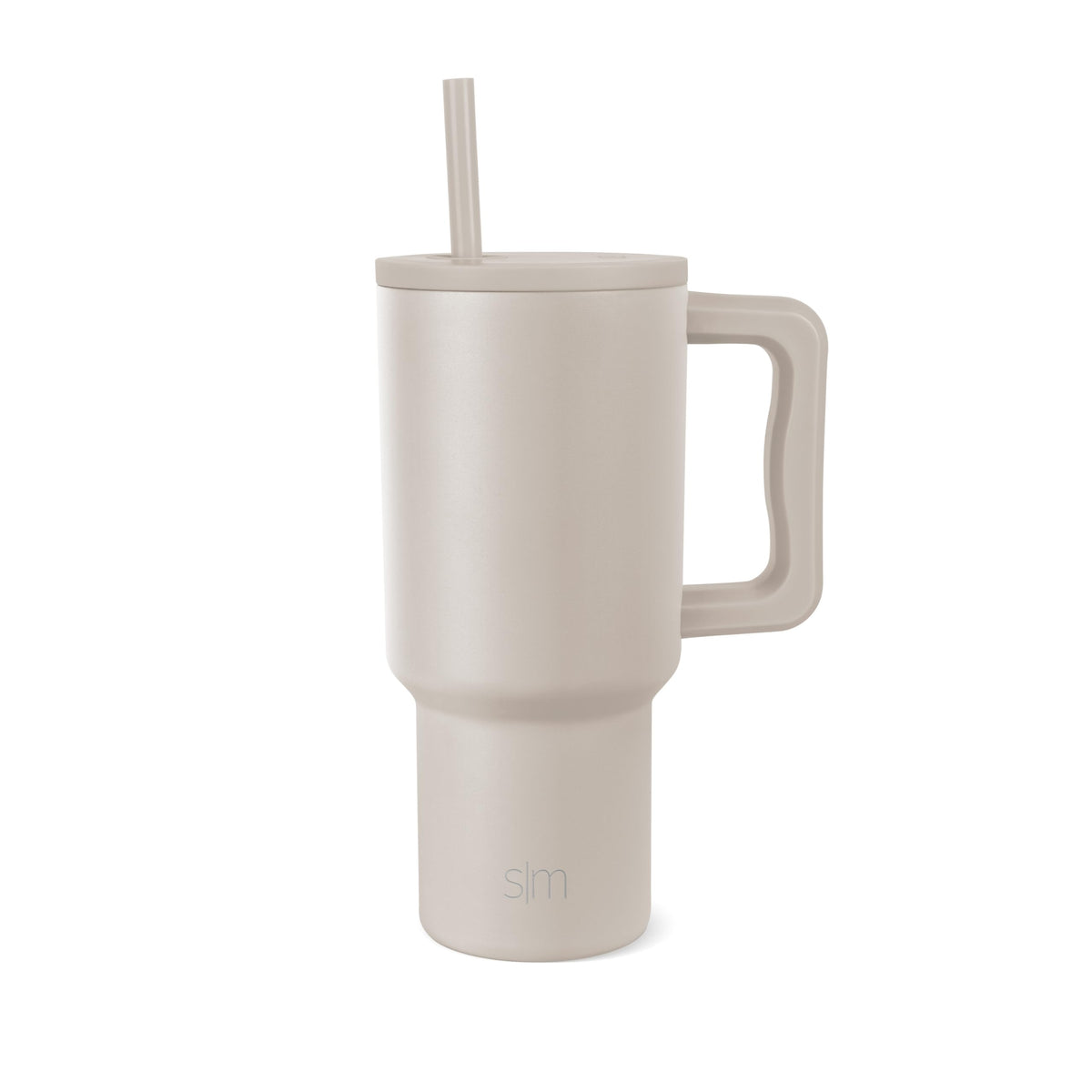 Simple Modern Tumbler with Handle and Straw, 30oz, Beige
