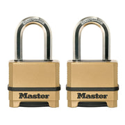 Master Lock Gold Outdoor Combination Padlock, M175LFEC2, 2 Pack