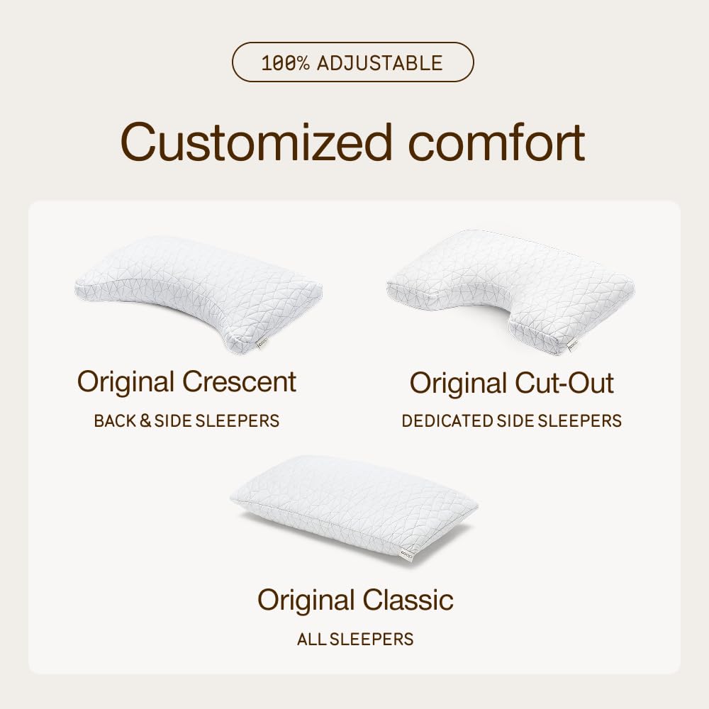 Coop Home Goods Original Adjustable Memory Foam Pillow, Queen