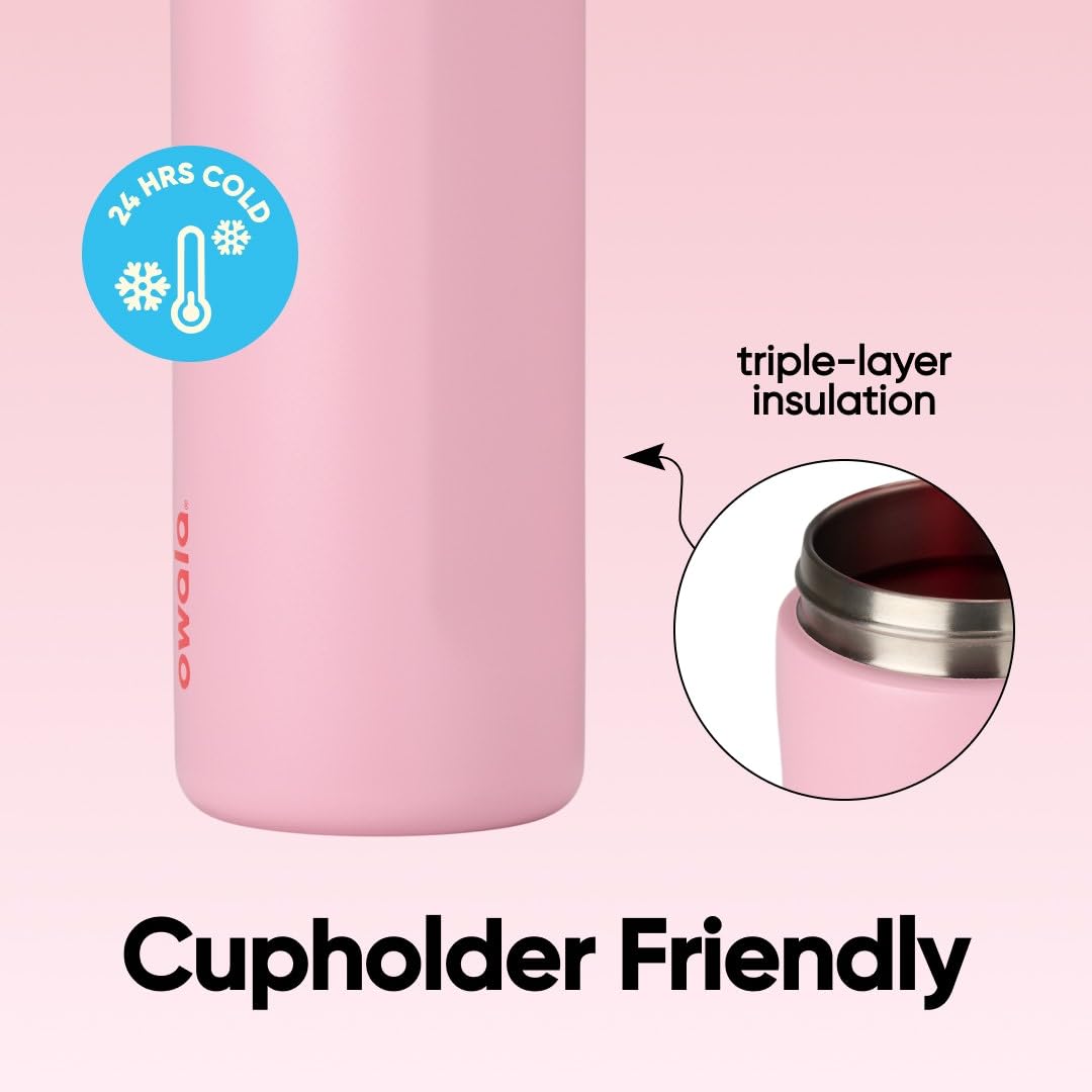 Owala FreeSip Insulated Water Bottle, 24 oz, Angel Food Cake