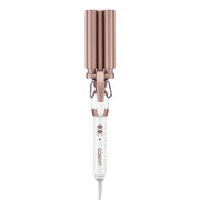 Conair CD704C Double Ceramic Triple Barrel Waver, White/Rose Gold