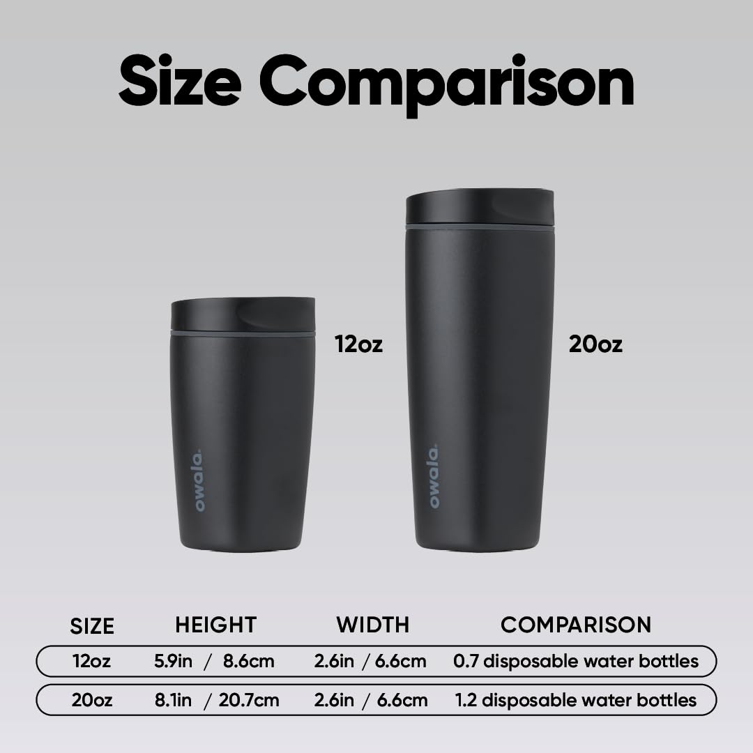 Owala SmoothSip Slider Insulated Coffee Tumbler, Lakeside, 20 oz