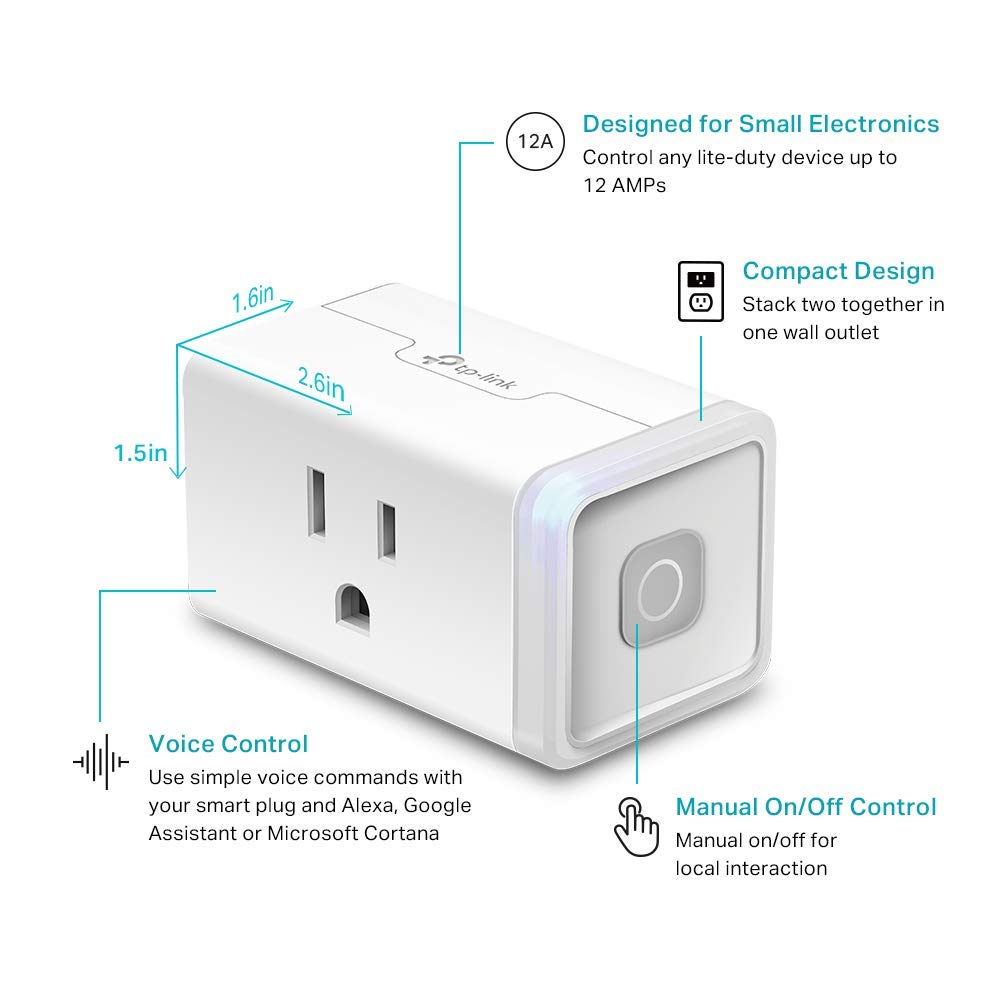 Kasa Smart Plug Mini by TP-Link HS103P4, White (4 Pack)