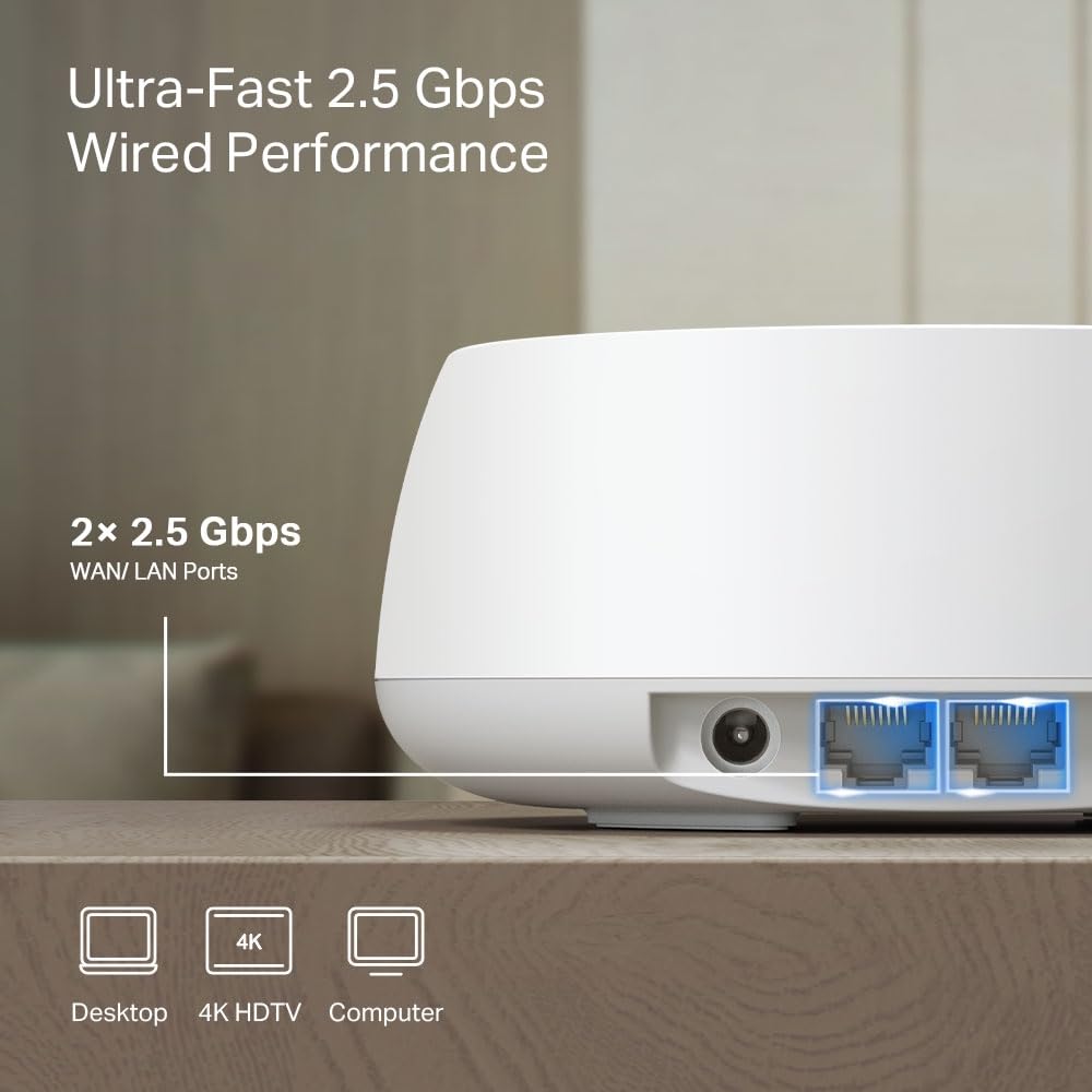 TP-Link Deco 7 BE25 BE5000 WiFi 7 Mesh System, 3-Pack