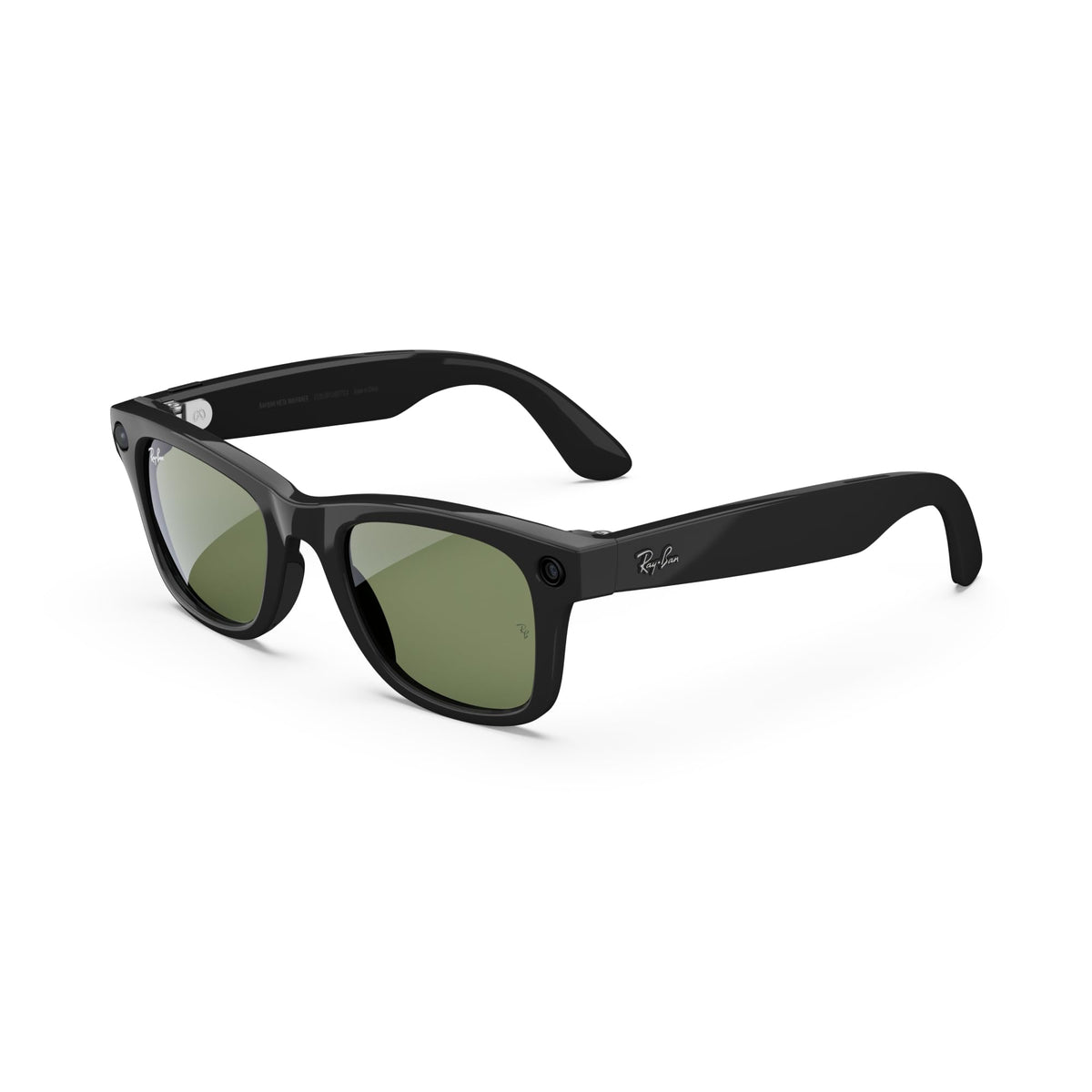 Ray-Ban Meta Glasses, Wayfarer, Shiny Black/G15 Green