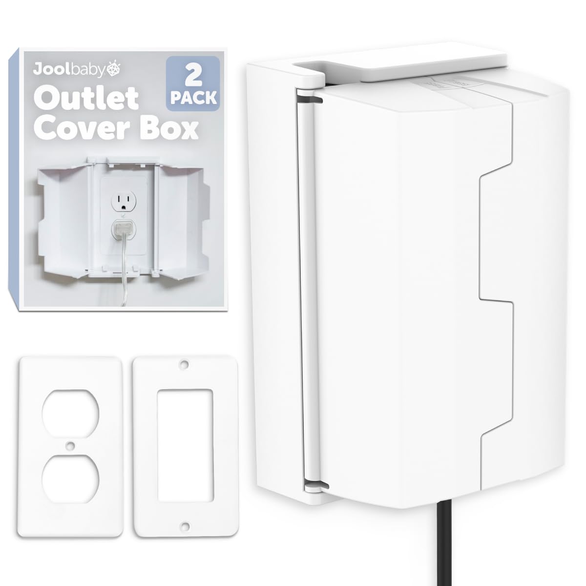 Jool Baby Outlet Cover Box for Child Safety, 2 Pack