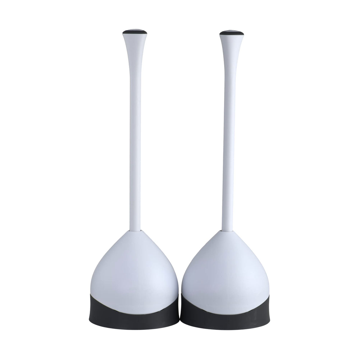 Clorox Toilet Plunger with Hideaway Caddy, White, 2 Pack