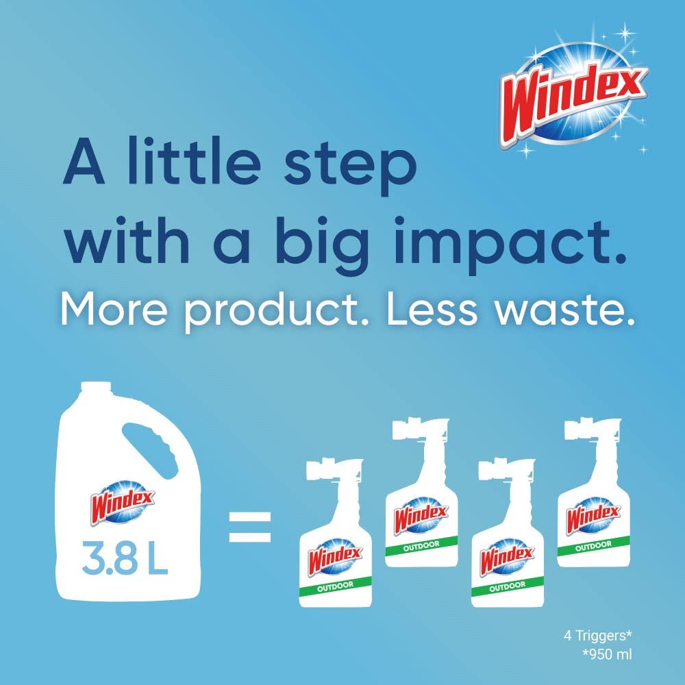 Windex Outdoor Window, Glass and Patio Cleaner Refill, 3.8 mL