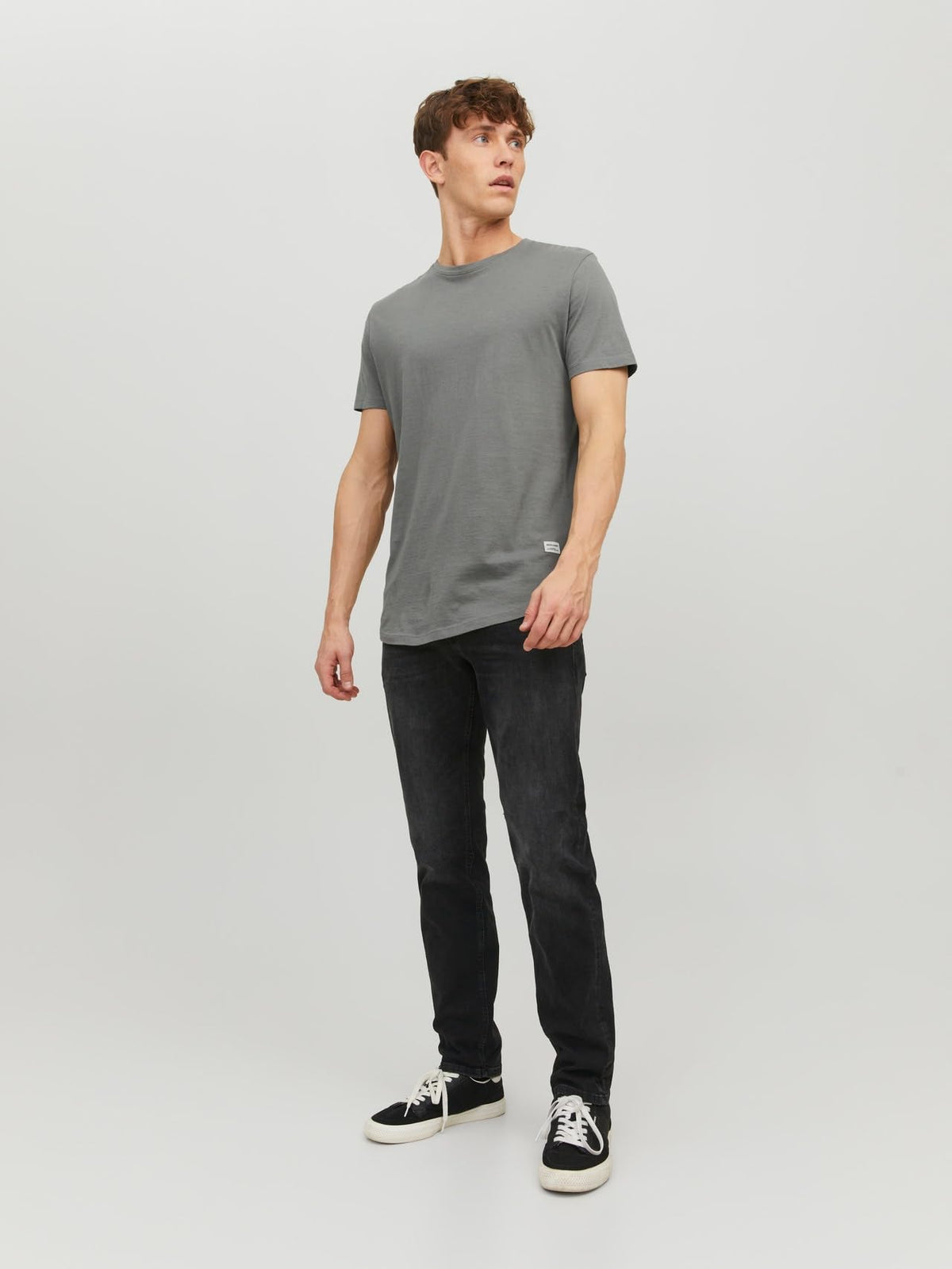 Jack & Jones Men's Long Line Fit T-Shirt JJENOA, Black, XL