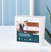 Linenspa Zippered Waterproof Mattress Encasement, Queen, White