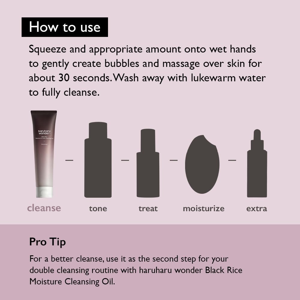Haruharu Wonder Black Rice Moisture Soft Cleansing Gel, 100 ml