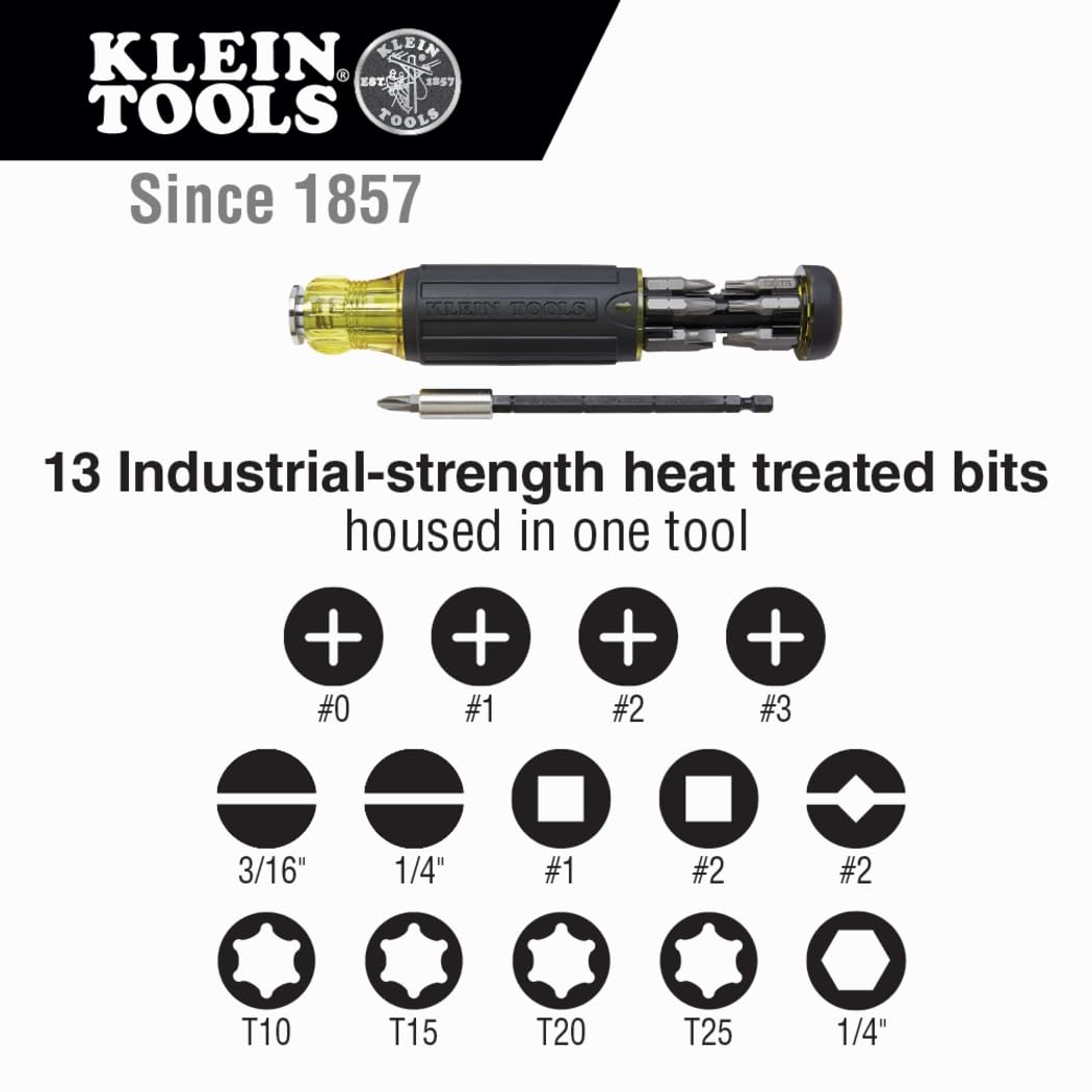 Klein Tools 32303 14-in-1 Impact Rated Multi-Bit Screwdriver Set