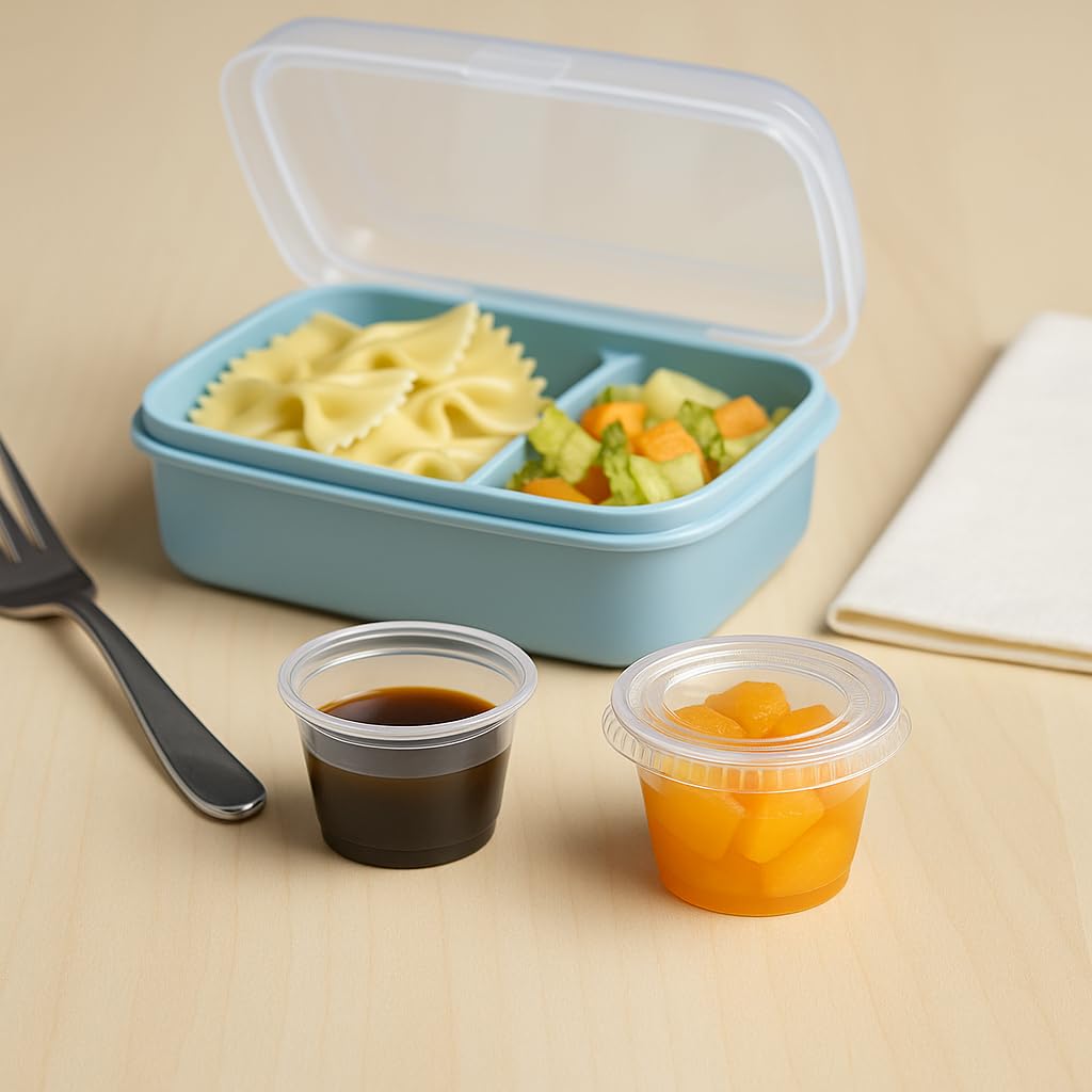1 oz Disposable Portion Cups with Lids (200 Sets)