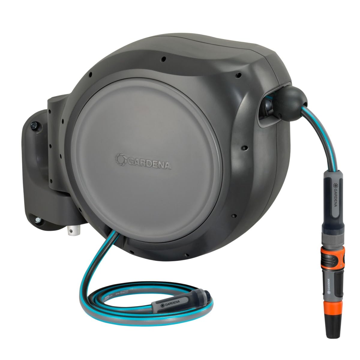 GARDENA 20502-80 Retractable Garden Hose Reel, 75' x 1/2" Hose
