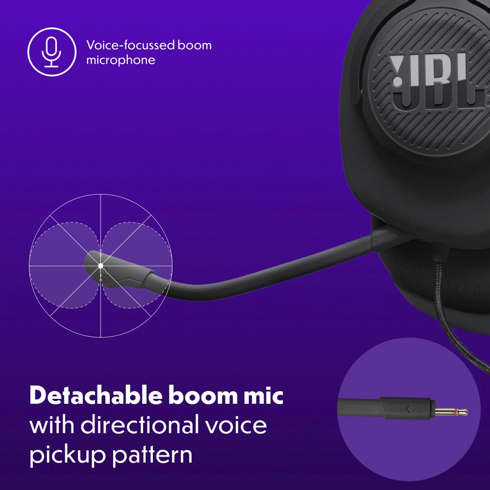 JBL Quantum 100M2 Wired Gaming Headset, Black