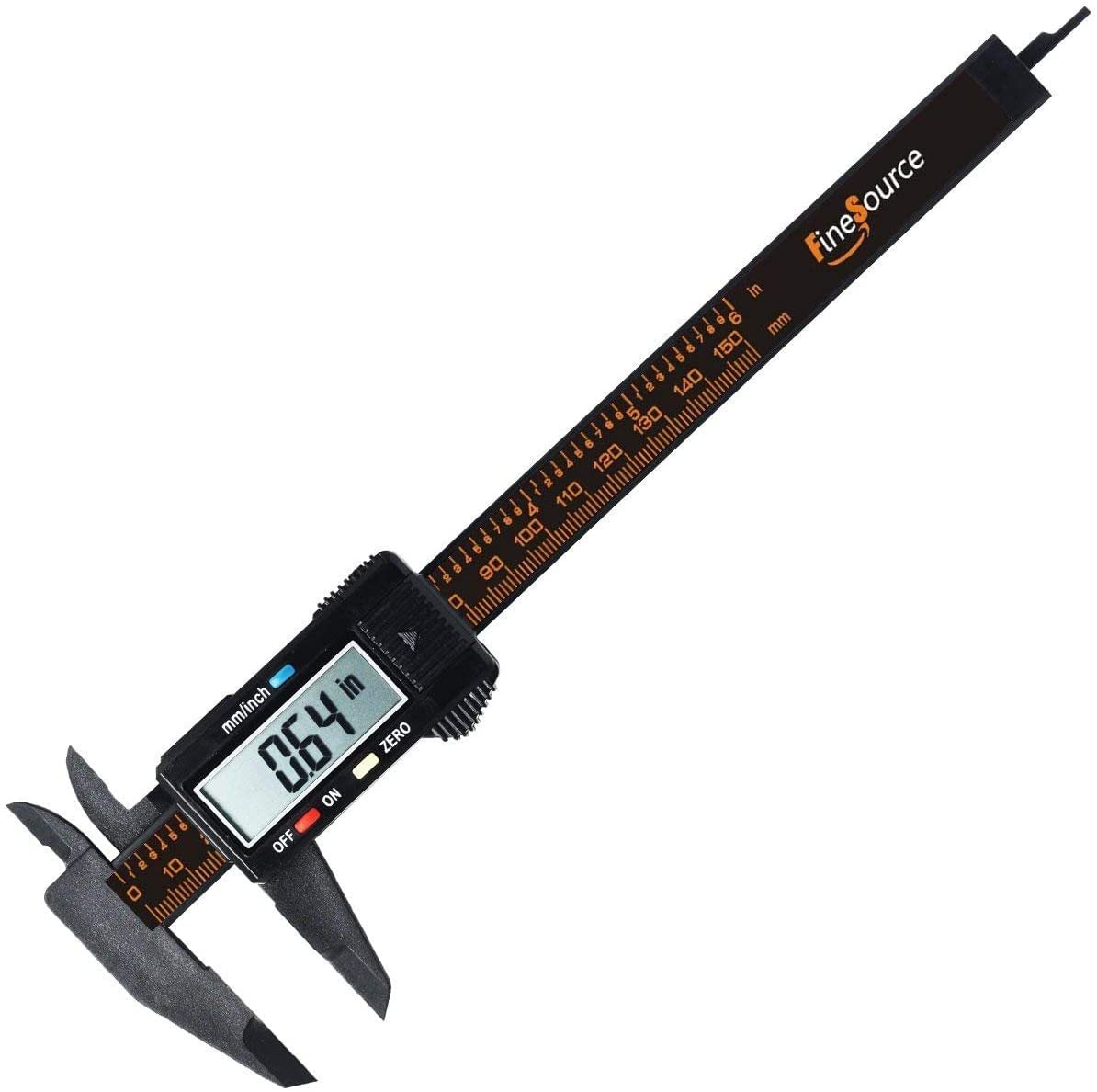 FineSource Electronic Digital Caliper, 0-6"/150 mm, Black