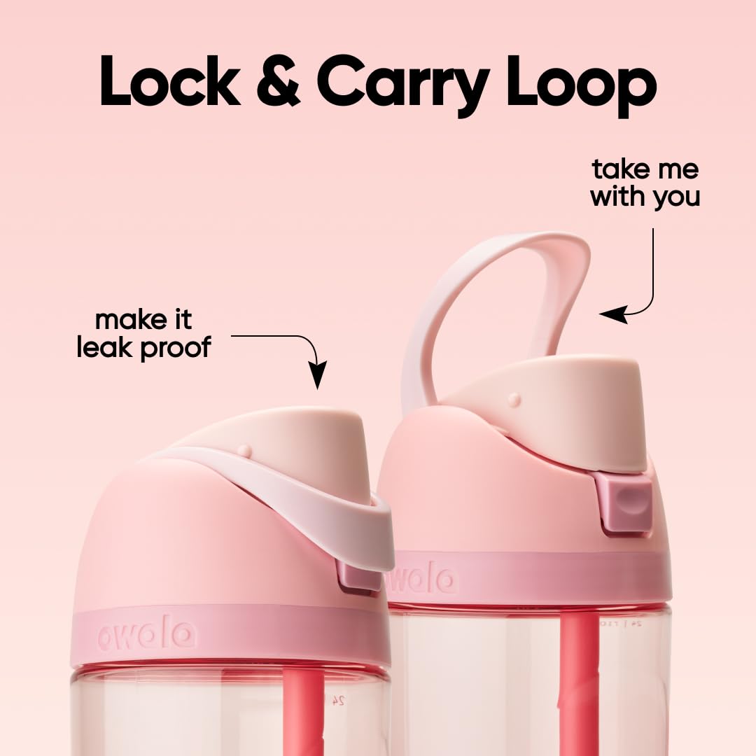 Owala FreeSip Insulated Steel Water Bottle, Rose Quartz, 25 oz