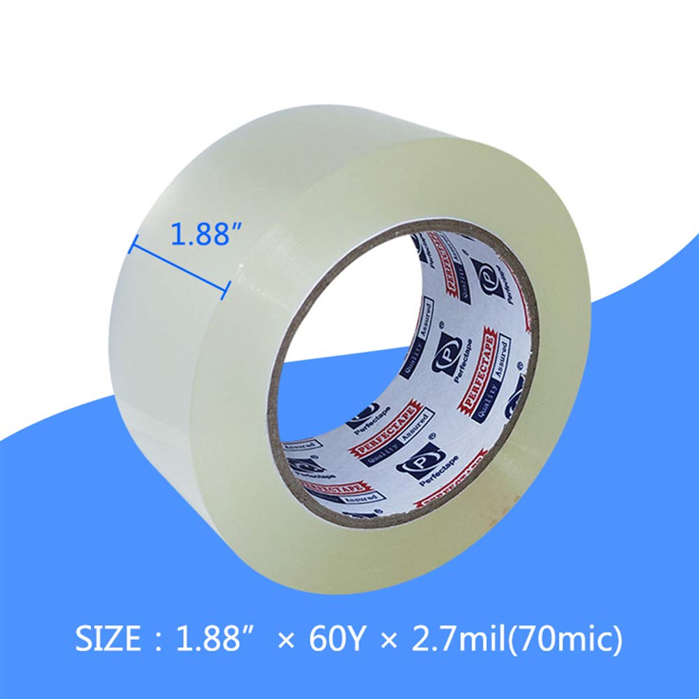 PERFECTAPE Heavy-Duty Clear Packing Tape, 1.88" x 60 yd (6 Rolls)