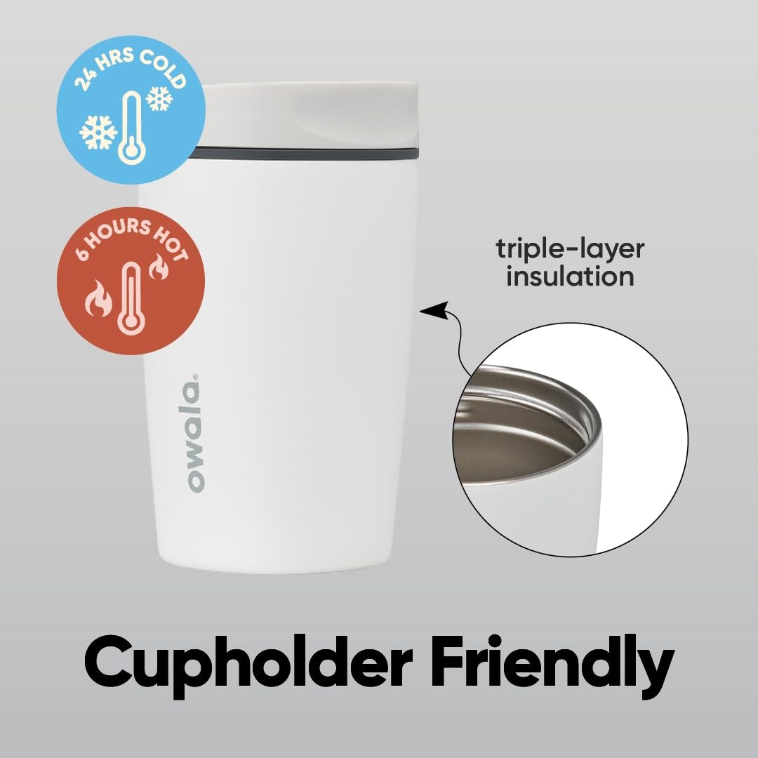 Owala SmoothSip Slider Insulated Coffee Tumbler, 12 oz, Sugar High