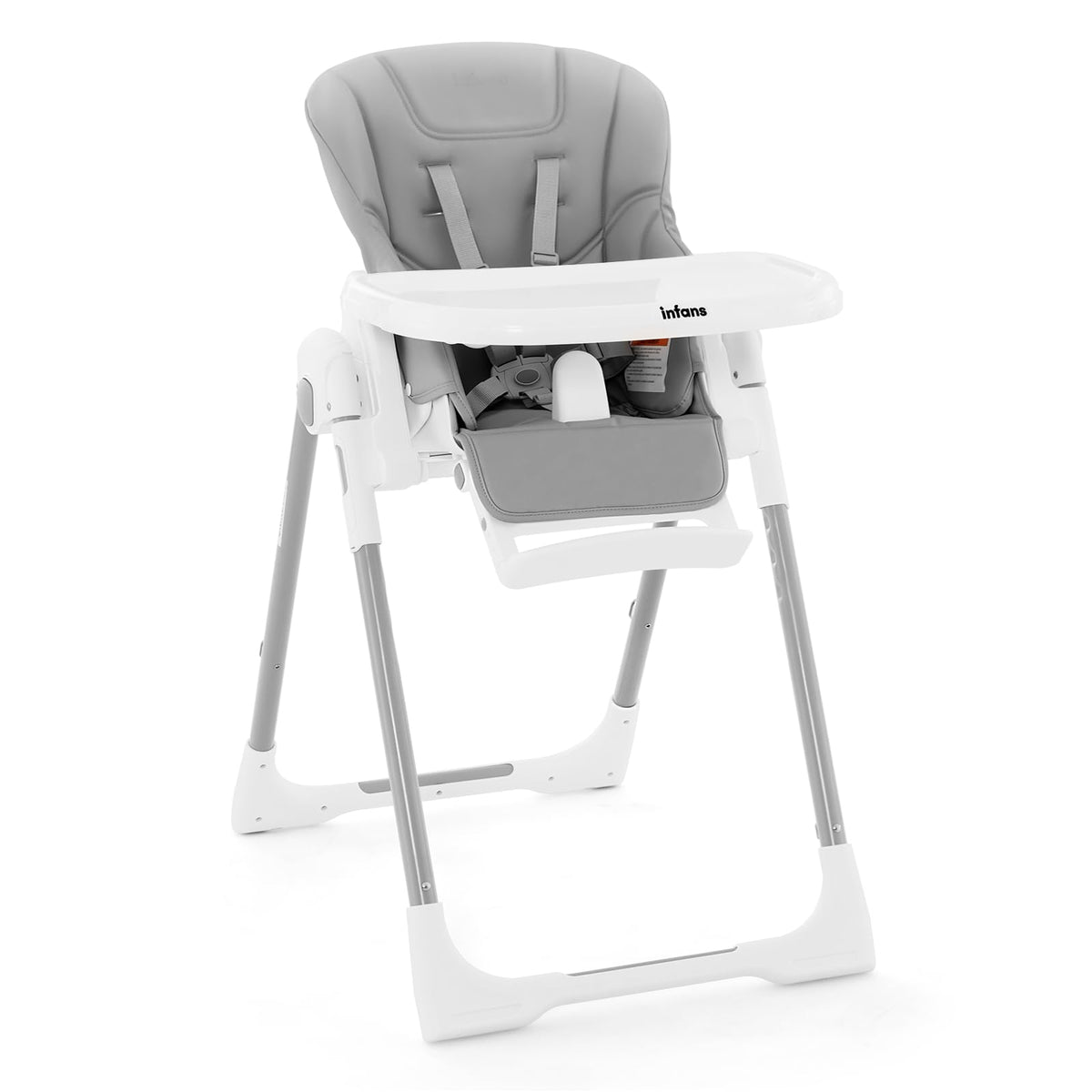 Infans Foldable High Chair for Babies and Toddlers, Grey