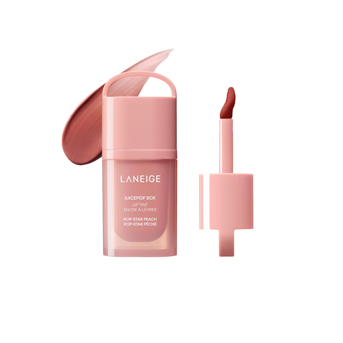 Laneige JuicePop Box Lip Tint, 12-HR Hydrating, Pop-Star Peach