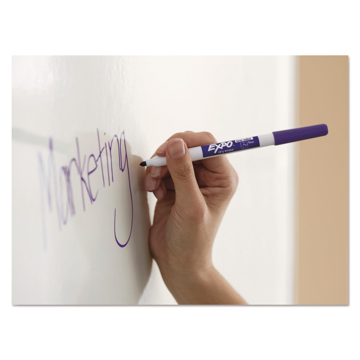 EXPO Low Odour Dry Erase Markers, Black, Fine Tip, 12 Count