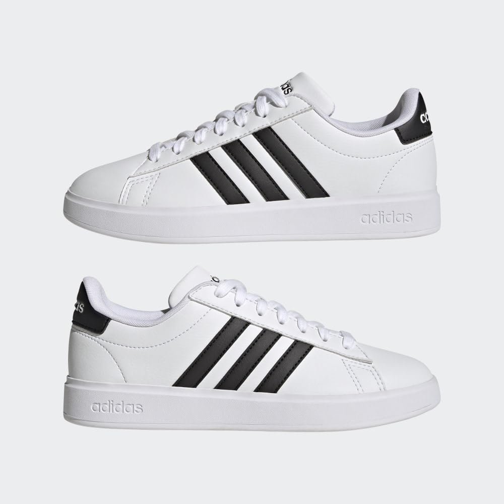 Adidas Women's Grand Court 2.0, White/Core Black/Core Black, 9.5