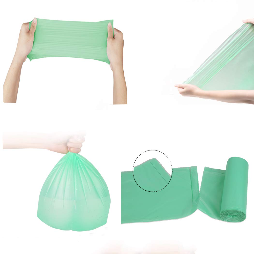 Compostable Garbage Bags, 10L (2.6 Gallon), 150 Bags, Green