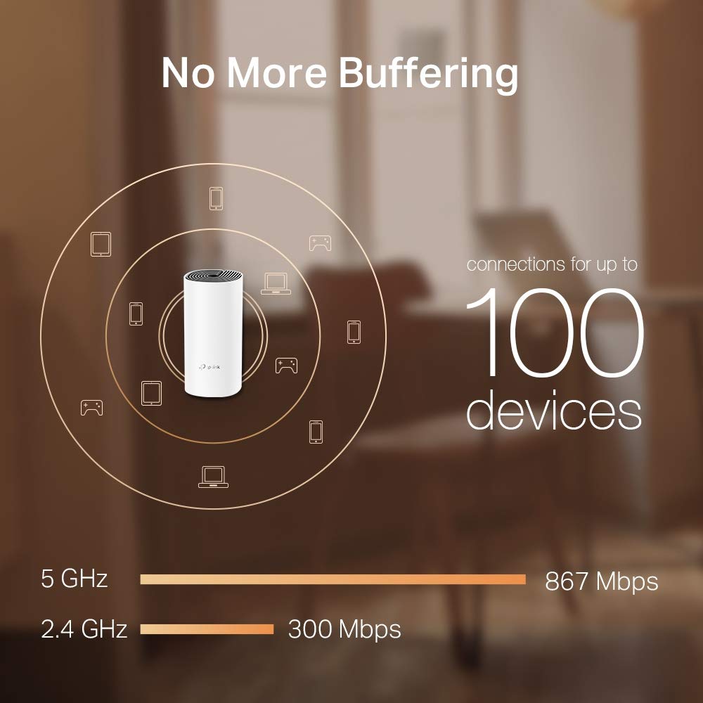 TP-Link Deco M4 Whole Home Mesh WiFi System, 2-Pack
