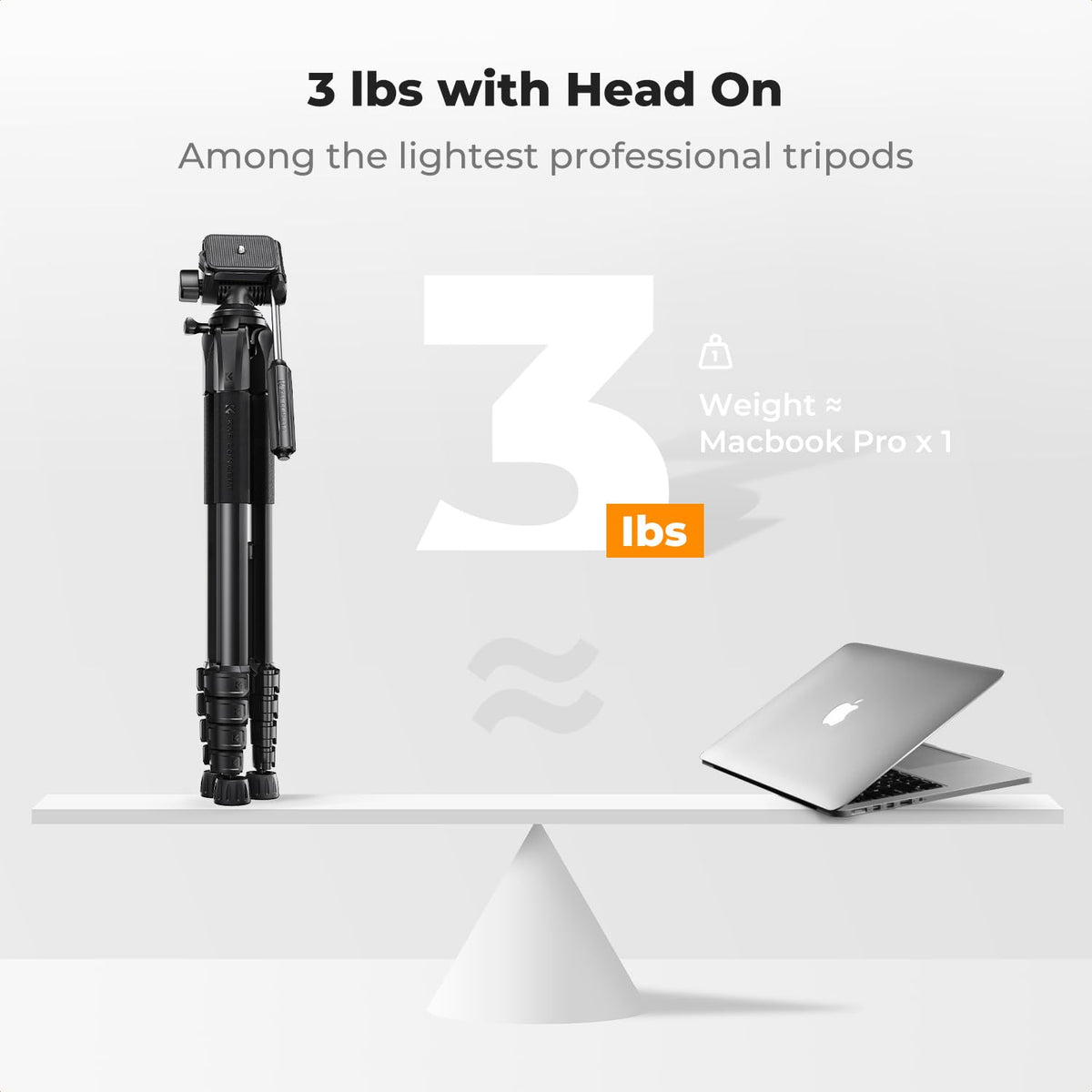 K&F CONCEPT 75" Lightweight Tripod with Remote & Phone Holder