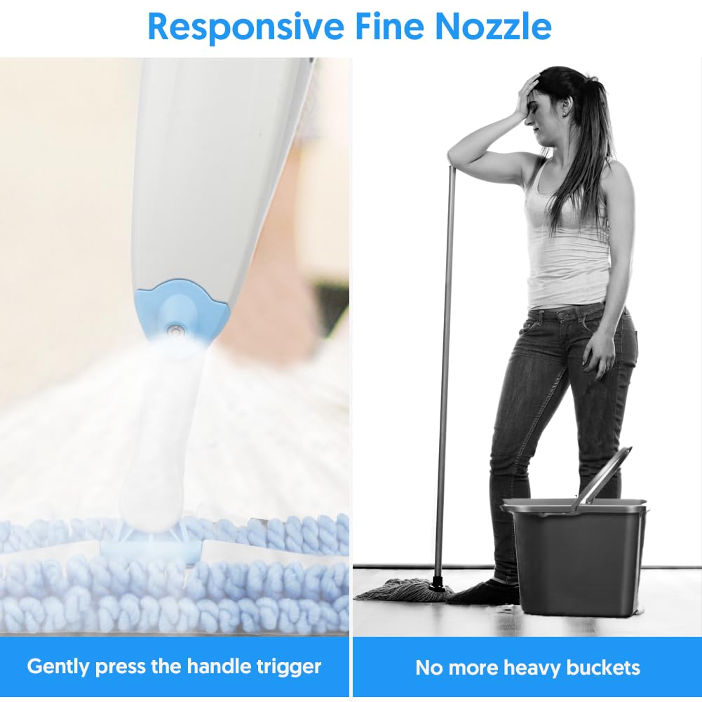 Tina&Tony Microfiber Spray Mop with 3 Reusable Refills, Blue