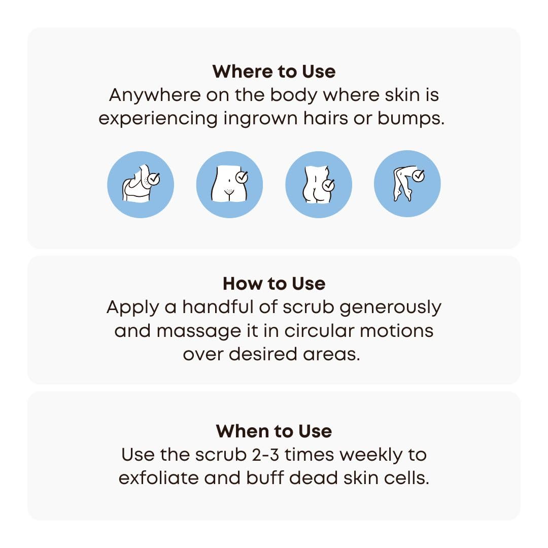 Bushbalm Ingrown Hair Exfoliating Scrub, Nude, 236 ml