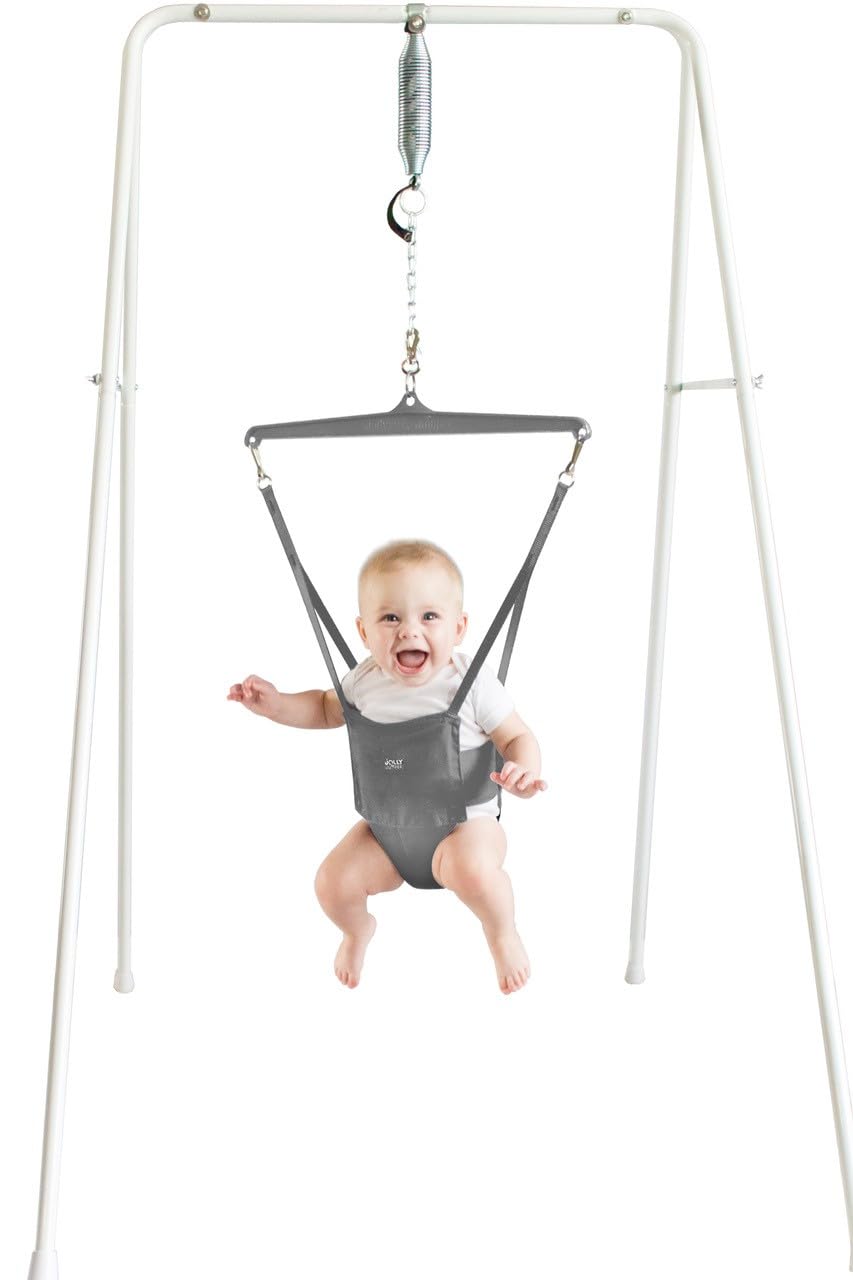 Jolly Jumper Classic Baby Jumper with Stand, Grey