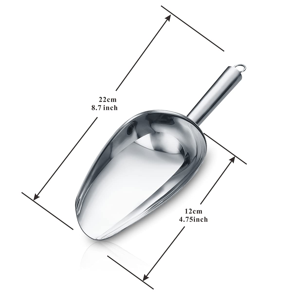 Berglander Stainless Steel Ice Scoop, 6 oz