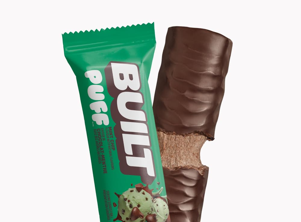BUILT Puff Protein Bars, Mint Chip, 12 Count
