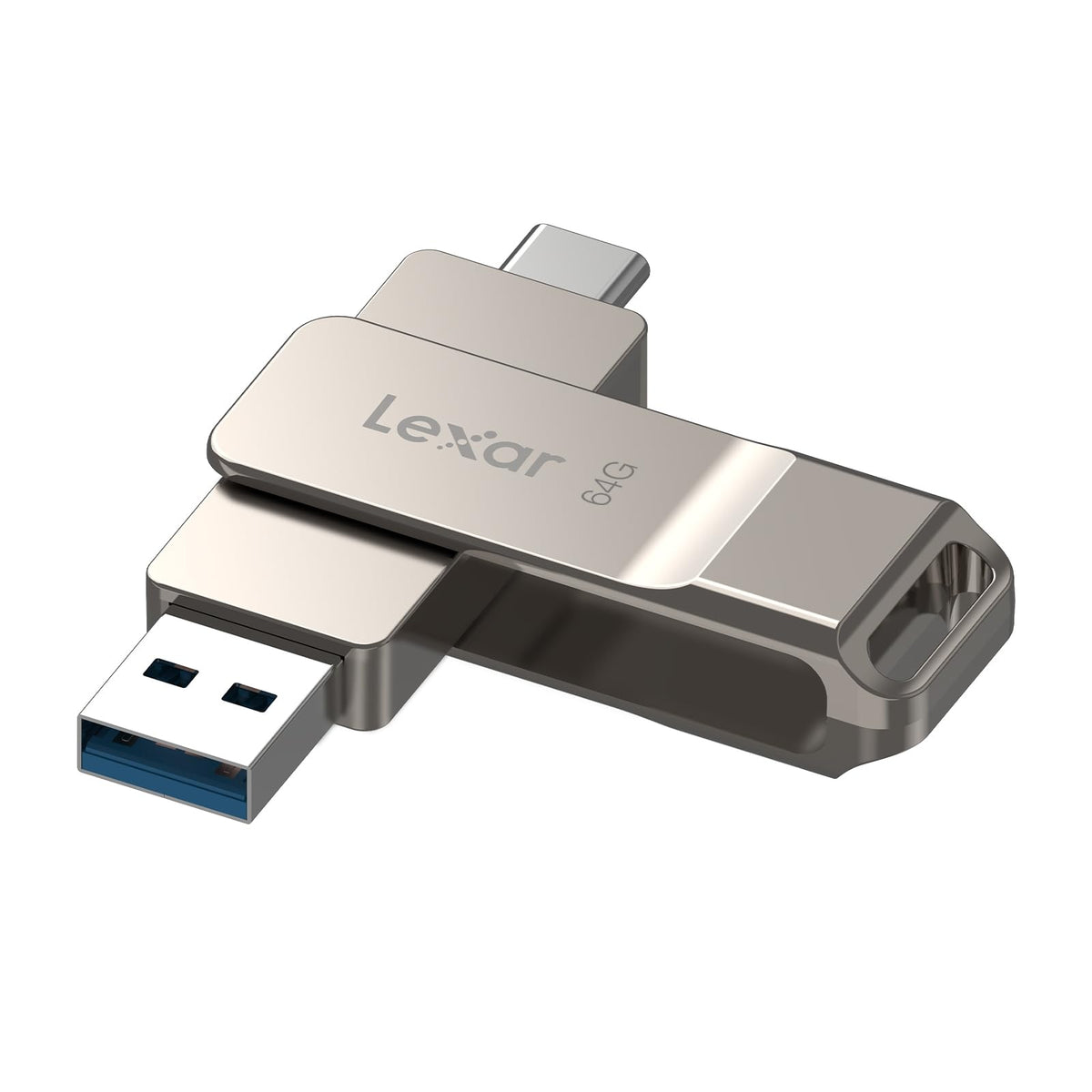 Lexar D40E Dual USB-C Flash Drive, 64 GB, Champagne Silver