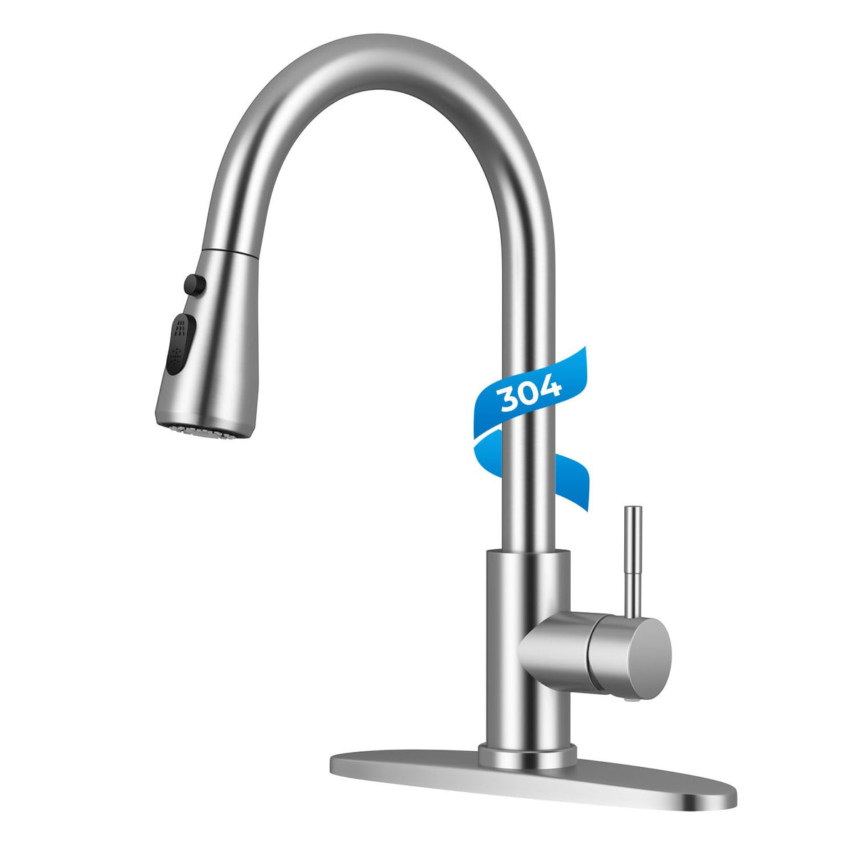 WEWE Pull-Down Kitchen Faucet with Sprayer 3 Modes