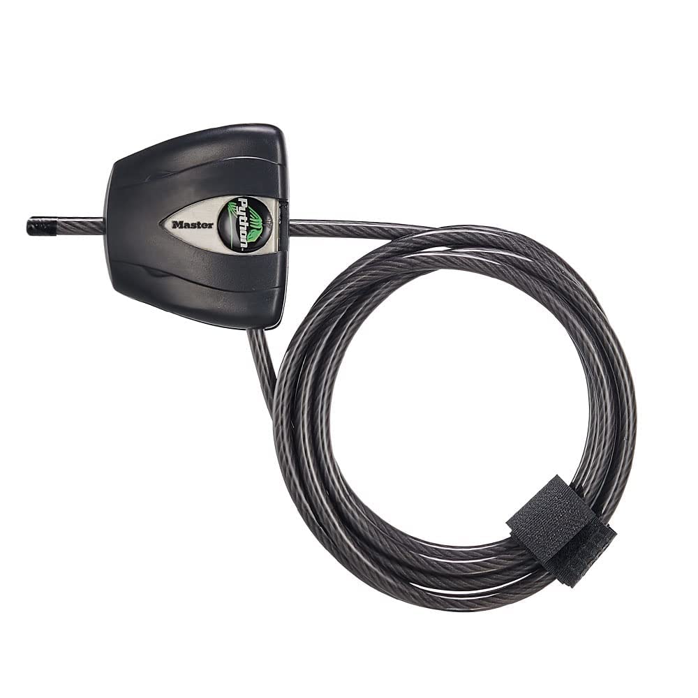 Master Lock 8417D Python Adjustable Locking Cable, 6-Foot, Black
