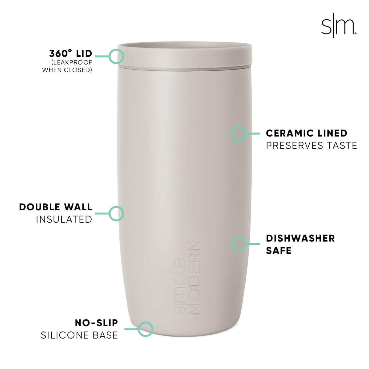 Simple Modern Halloween Travel Coffee Mug, 16 oz, Skeletons