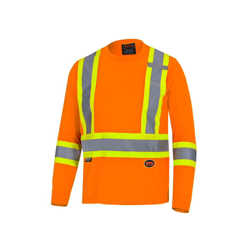 Pioneer High Vis Shirt for Men, Safety Long Sleeve, Class 2
