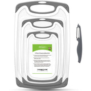 Plastic Cutting Boards for Kitchen, Set of 4, with Non-Slip Feet